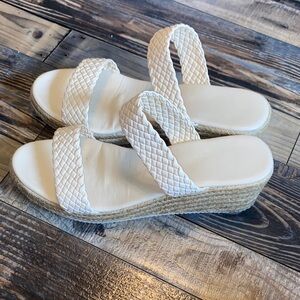 Elegant Cream Wedge Sandals